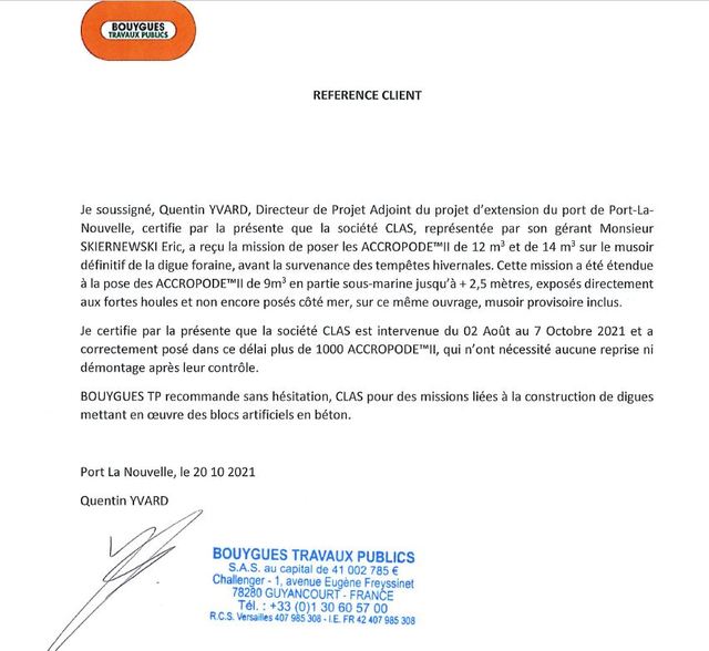 ACCROPODE ™ II placement by divers Port La Nouvelle